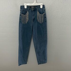 I am selling dollhouse sparkly blue jeans in a size 5/6. These are new.
